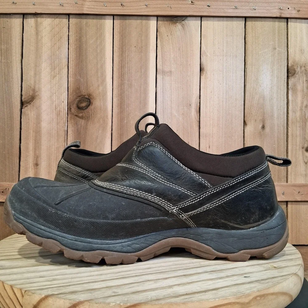 L.L. Bean Storm Chaser 5 Shoes Mens 12 Brown Leather Duck Vibram Comfort Outdoor